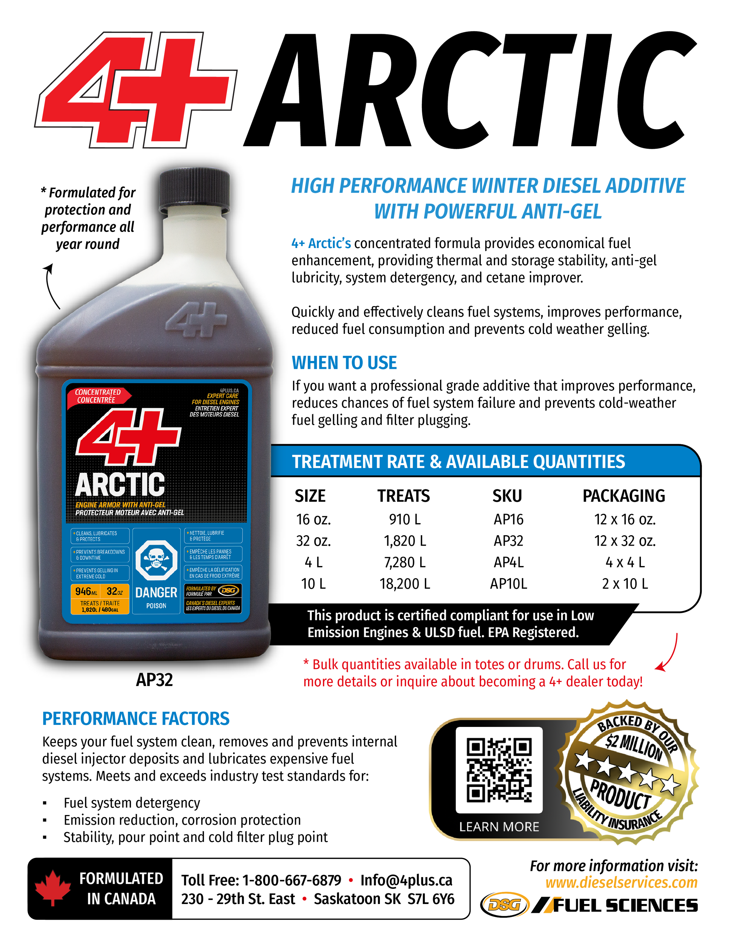 Best diesel additive made in Saskatchewan: 4 Plus at